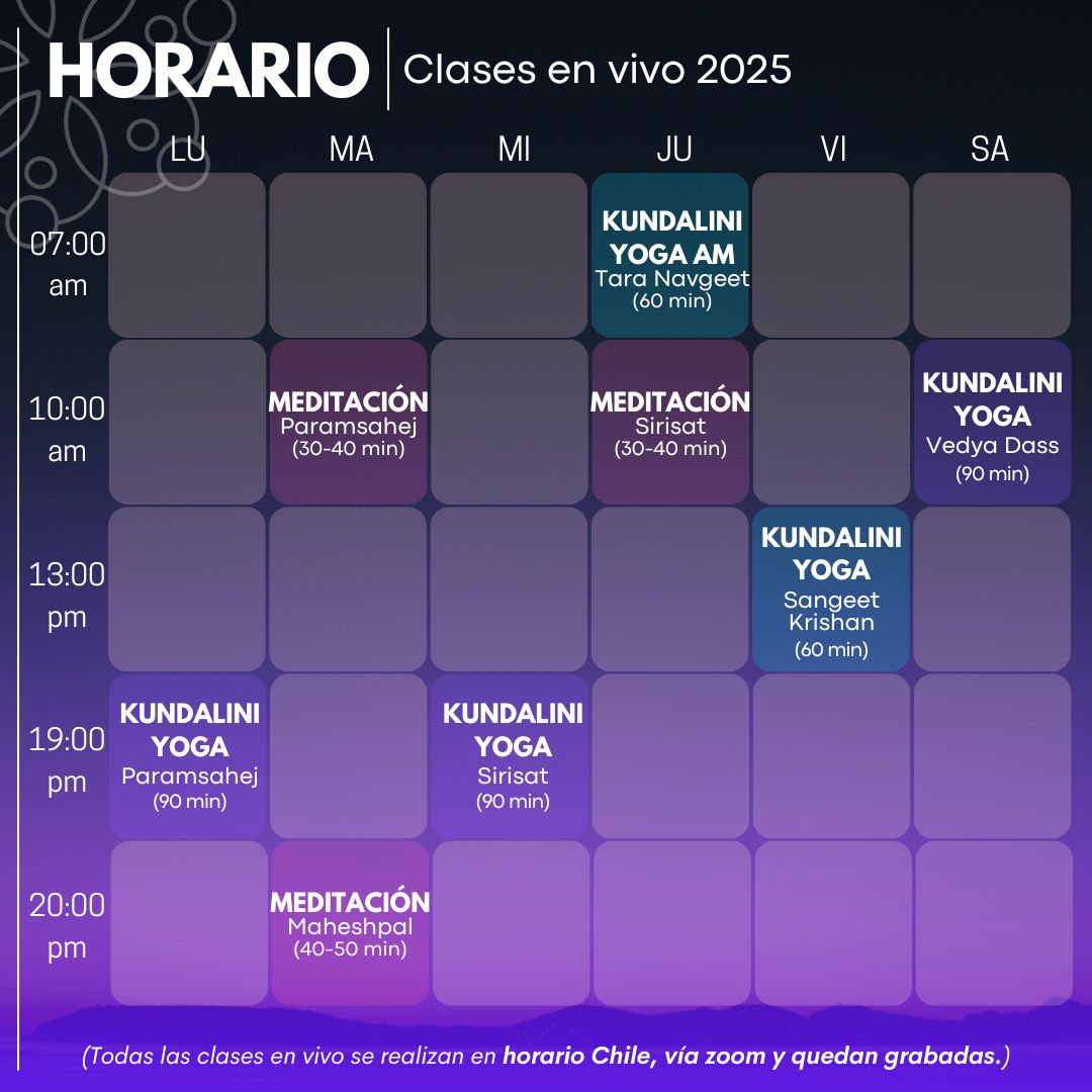 Plan mensual - Yoga Kundalini y Meditación Dunia