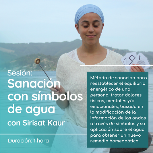 Sesión de sanación con símbolos de agua